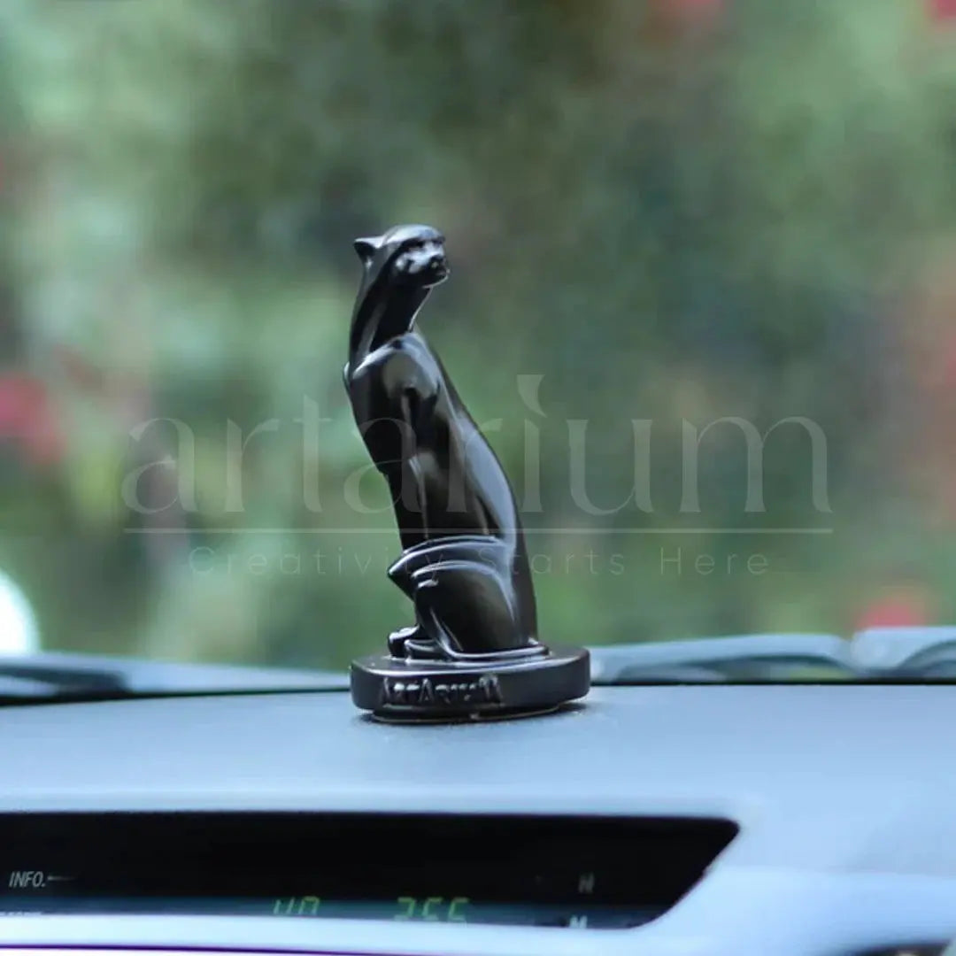 Sitting Panther Figurine Car Dashboard