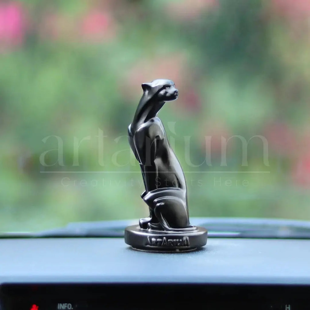 Sitting Panther Figurine Car Dashboard