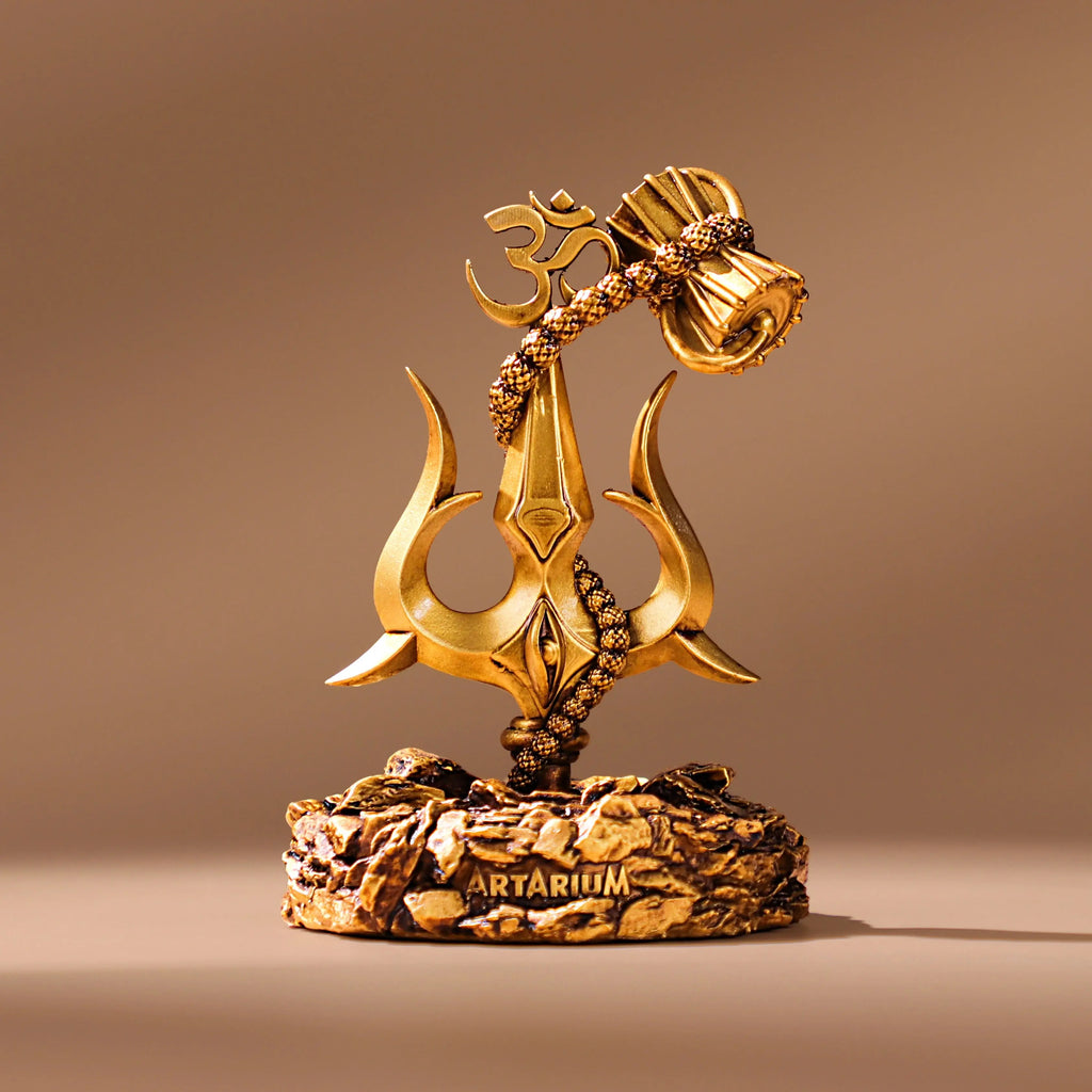 Lord Shiva Trishul With Damru Car Dashboard