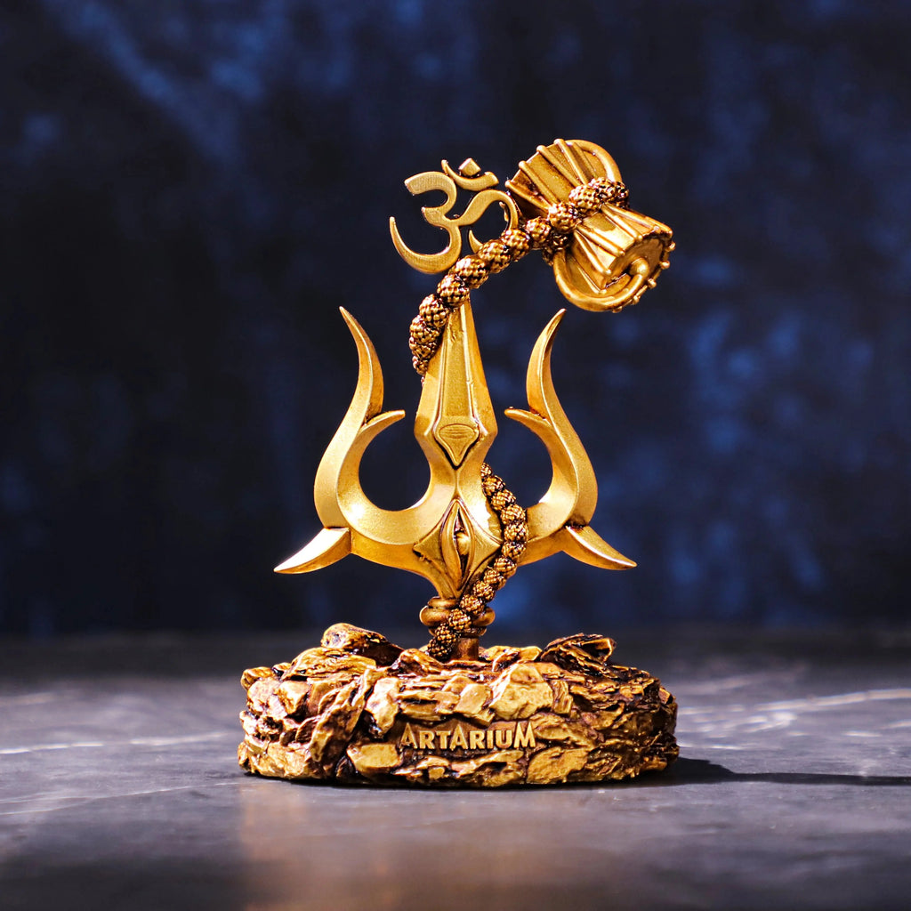 Lord Shiva Trishul With Damru Car Dashboard