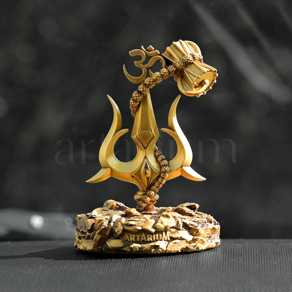 Lord Shiva Trishul With Damru Car Dashboard